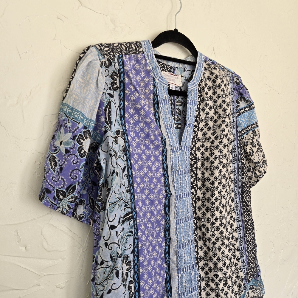 Johnny Was Blue Patchwork Embroidered Casablanca … - image 5